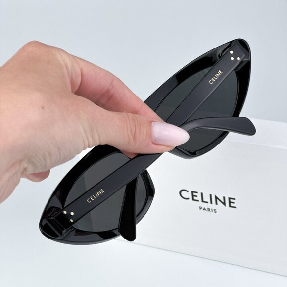 Celine CL40261I 01A BRAND NEW Sunglasses Black Dark Grey Wraparound Unisex - Picture 3 of 10